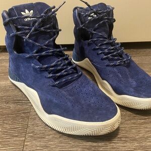 ADIDAS TUBULAR INSTINCT BLUE SUEDE BASKETBALL SHOES - MENS SIZE 9.5